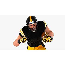 White American Football Player HQ 003 3D